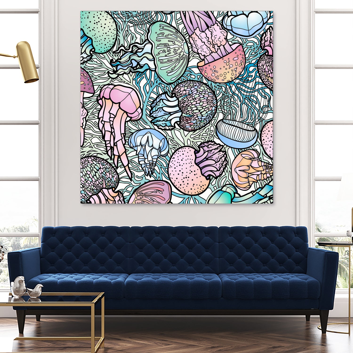 Jellyfishes by salome mikaberidze on GIANT ART - blue digital painting