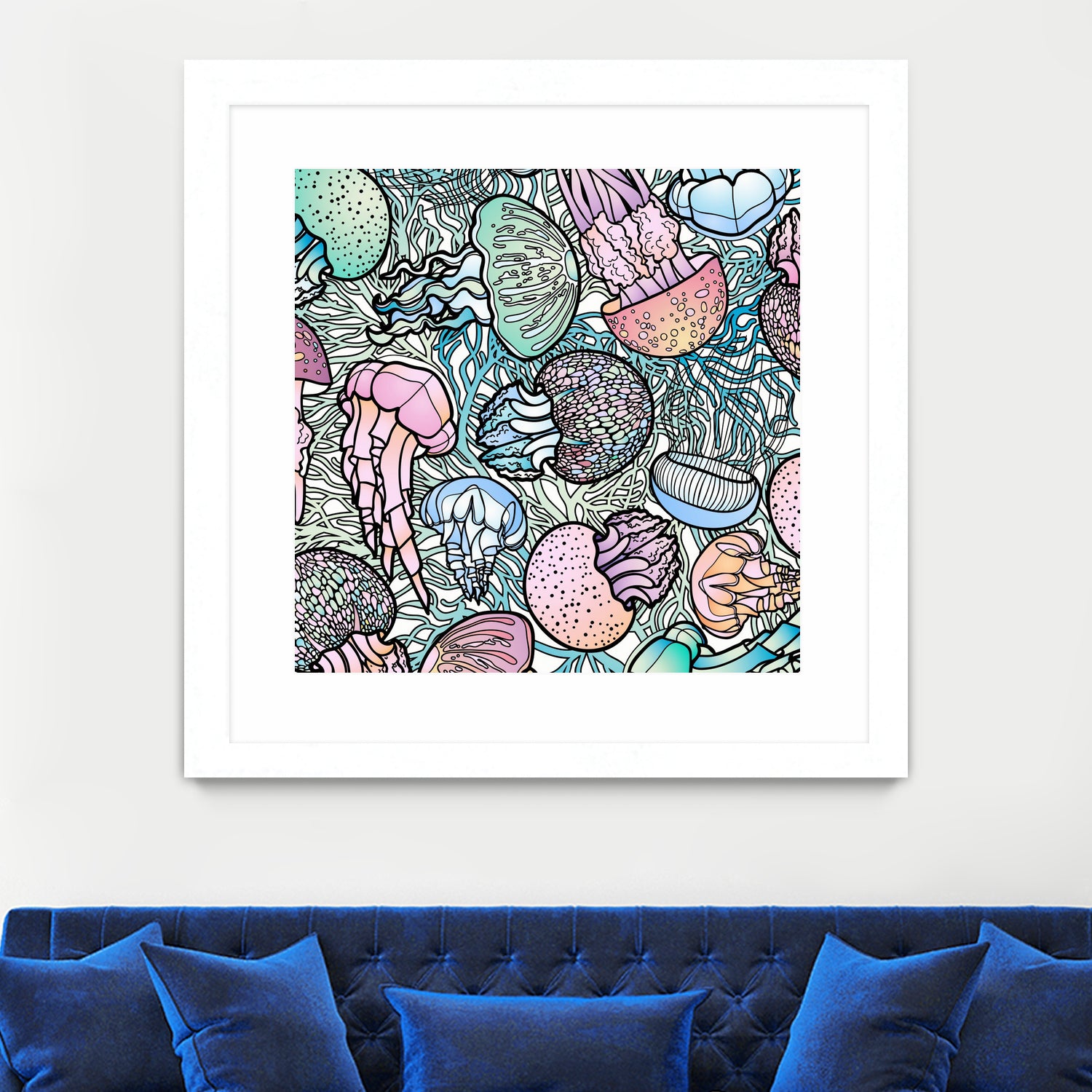 Jellyfishes by salome mikaberidze on GIANT ART - blue digital painting