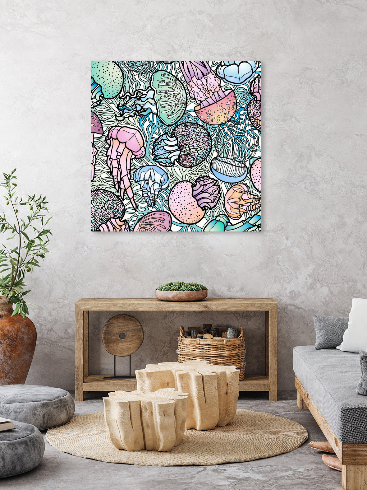 Jellyfishes by salome mikaberidze on GIANT ART - blue digital painting