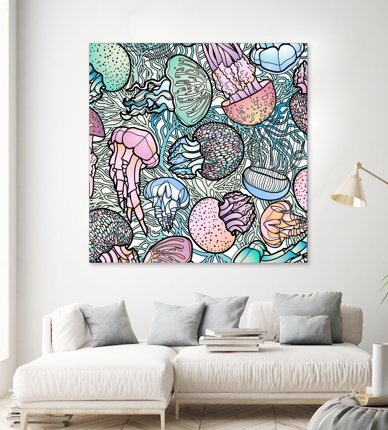 Jellyfishes by salome mikaberidze on GIANT ART - blue digital painting