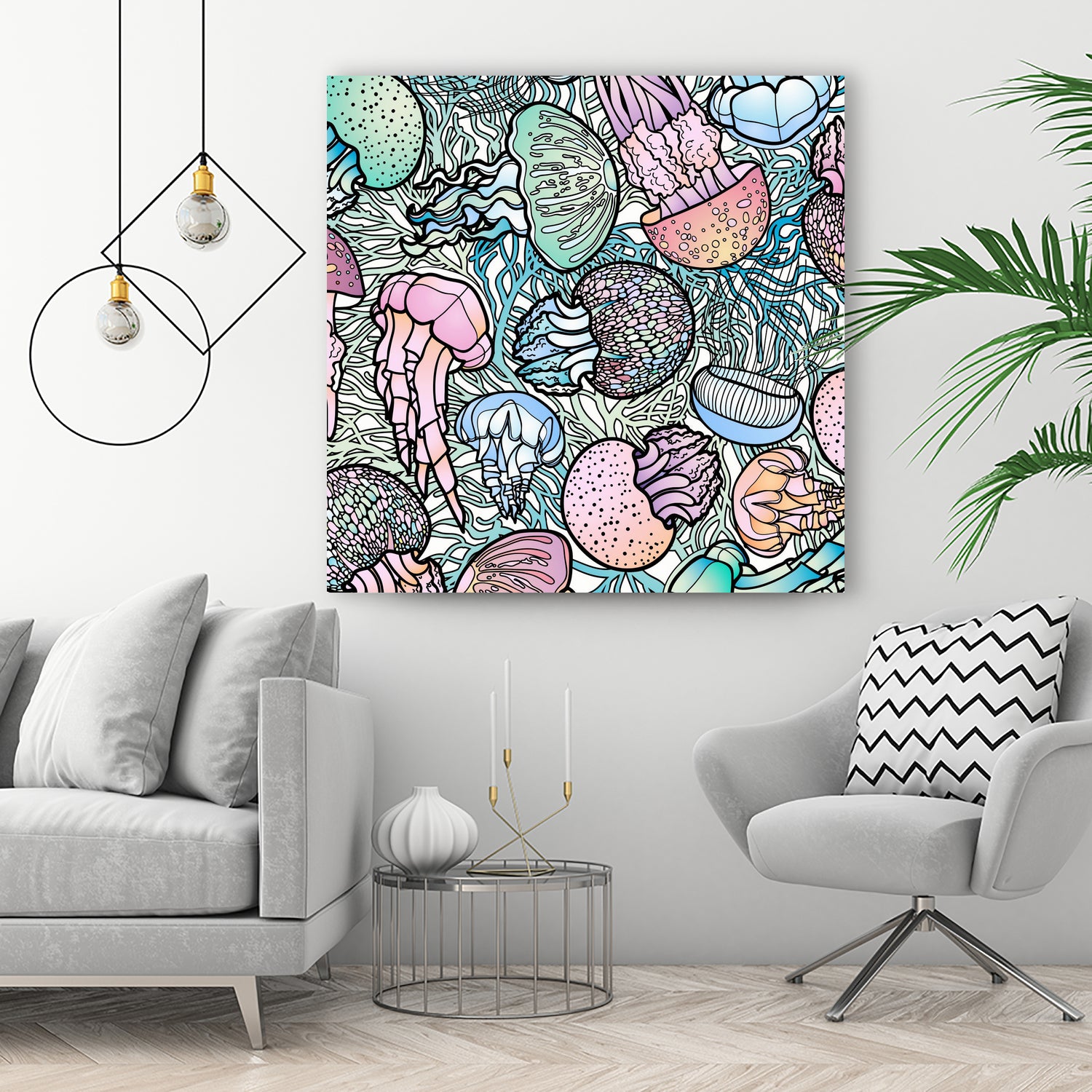 Jellyfishes by salome mikaberidze on GIANT ART - blue digital painting