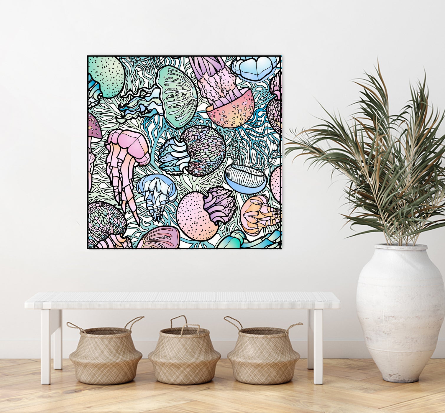 Jellyfishes by salome mikaberidze on GIANT ART - blue digital painting