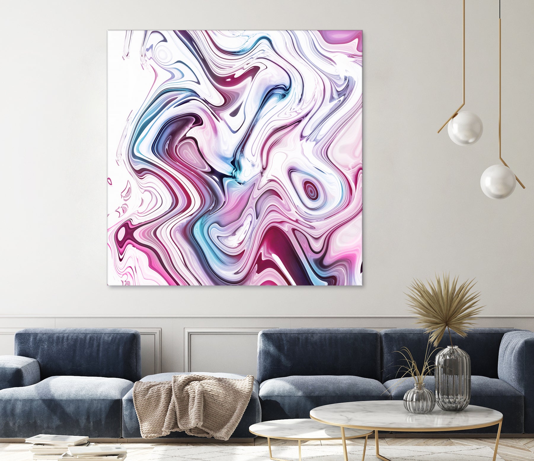 Liquid Marble - Pink and Blue by Dominique Van Roey on GIANT ART - pink photo manipulation