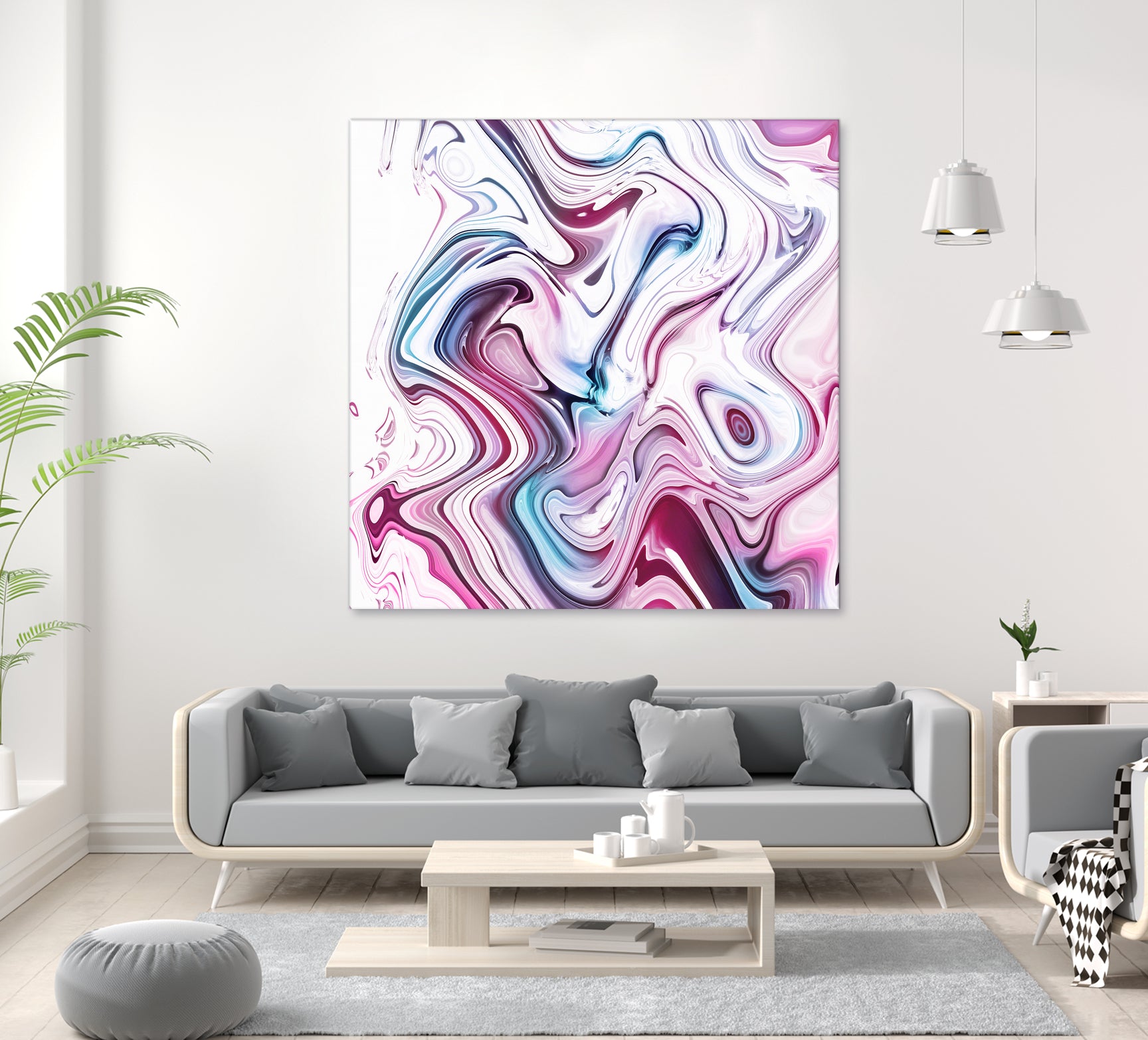 Liquid Marble - Pink and Blue by Dominique Van Roey on GIANT ART - pink photo manipulation