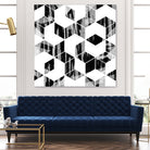 Elegant Black and White Geometric Design by Brigitte Carre on GIANT ART - black digital painting