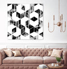 Elegant Black and White Geometric Design by Brigitte Carre on GIANT ART - black digital painting