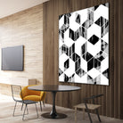 Elegant Black and White Geometric Design by Brigitte Carre on GIANT ART - black digital painting