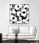 Elegant Black and White Geometric Design by Brigitte Carre on GIANT ART - black digital painting