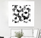 Elegant Black and White Geometric Design by Brigitte Carre on GIANT ART - black digital painting