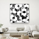 Elegant Black and White Geometric Design by Brigitte Carre on GIANT ART - black digital painting