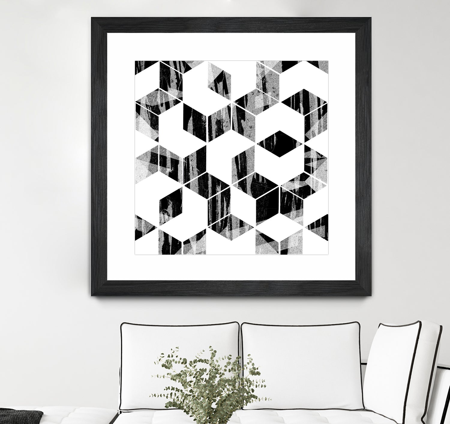 Elegant Black and White Geometric Design by Brigitte Carre on GIANT ART - black digital painting