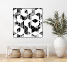 Elegant Black and White Geometric Design by Brigitte Carre on GIANT ART - black digital painting