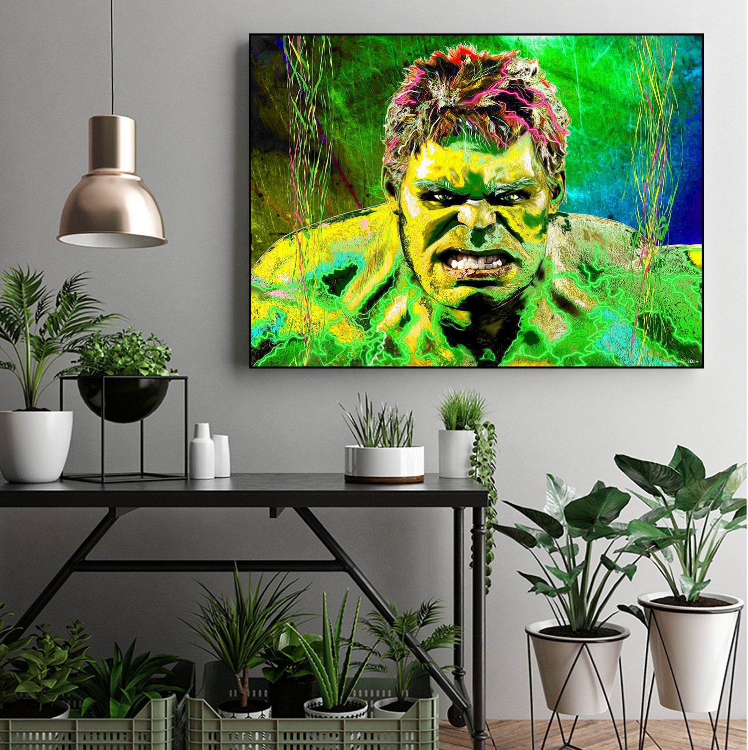 The Incredible Hulk by Daniel Janda on GIANT ART - fuchsia digital painting