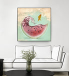 watermelon goldfish by Vin Zzep on GIANT ART - white digital painting