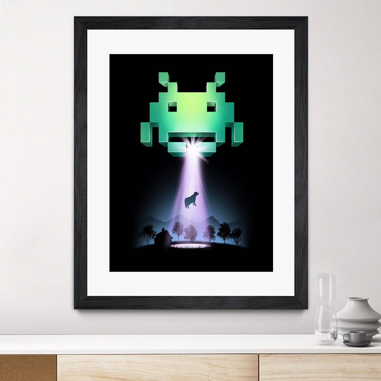 Space Invaders by Vincent Trinidad on GIANT ART - black digital painting