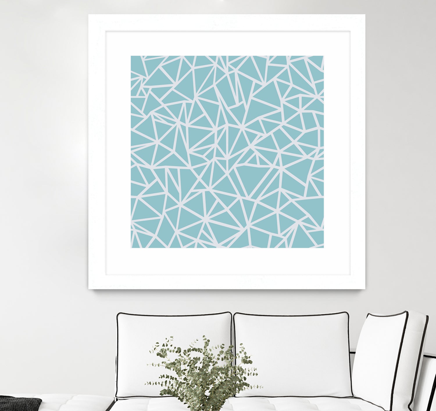 Abstract Outline Sky Blue by Emeline Tate-Robertson on GIANT ART - blue digital painting