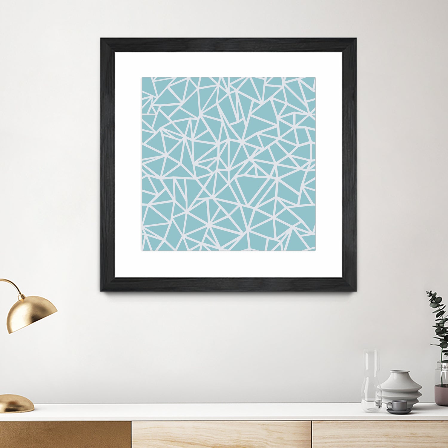 Abstract Outline Sky Blue by Emeline Tate-Robertson on GIANT ART - blue digital painting