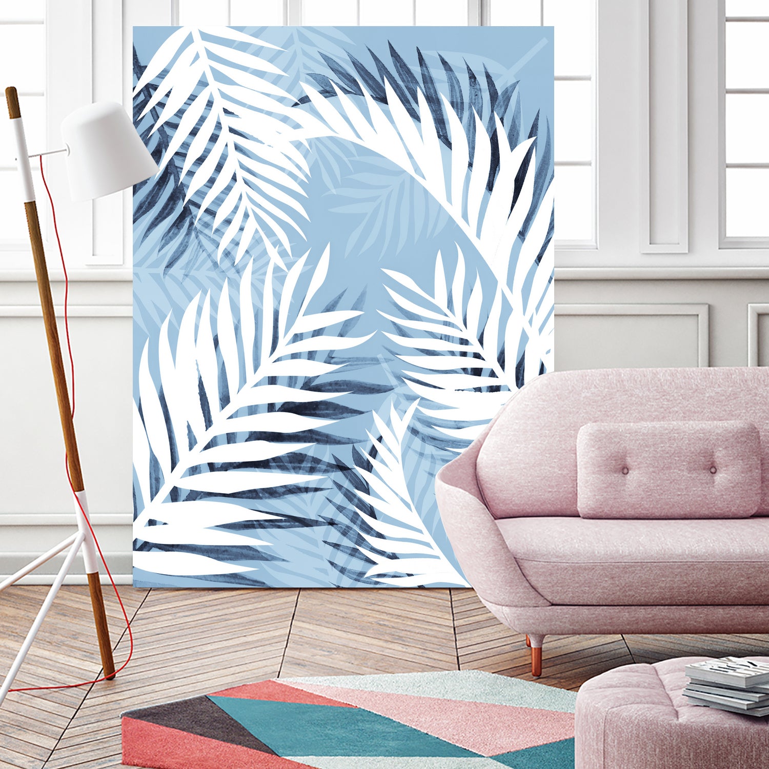 Tropical bliss - chambray blue by Gale Switzer on GIANT ART - blue digital drawing