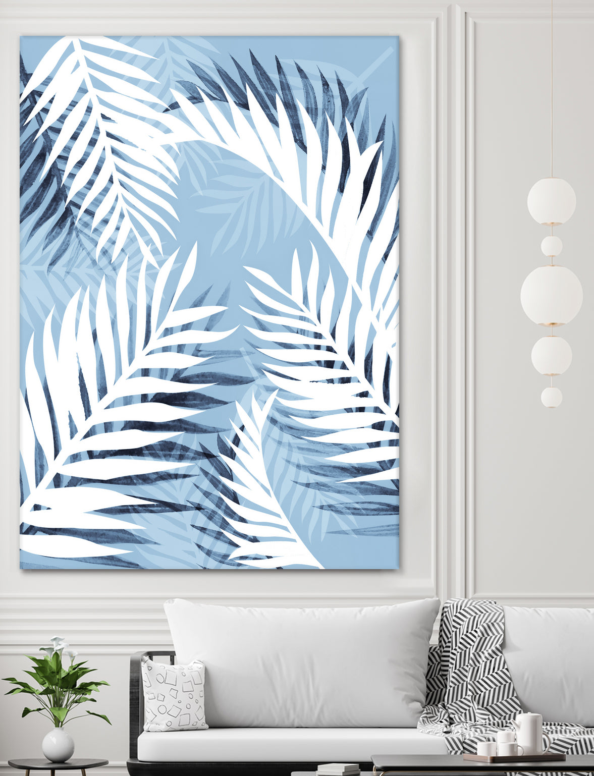 Tropical bliss - chambray blue by Gale Switzer on GIANT ART - blue digital drawing