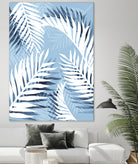 Tropical bliss - chambray blue by Gale Switzer on GIANT ART - blue digital drawing