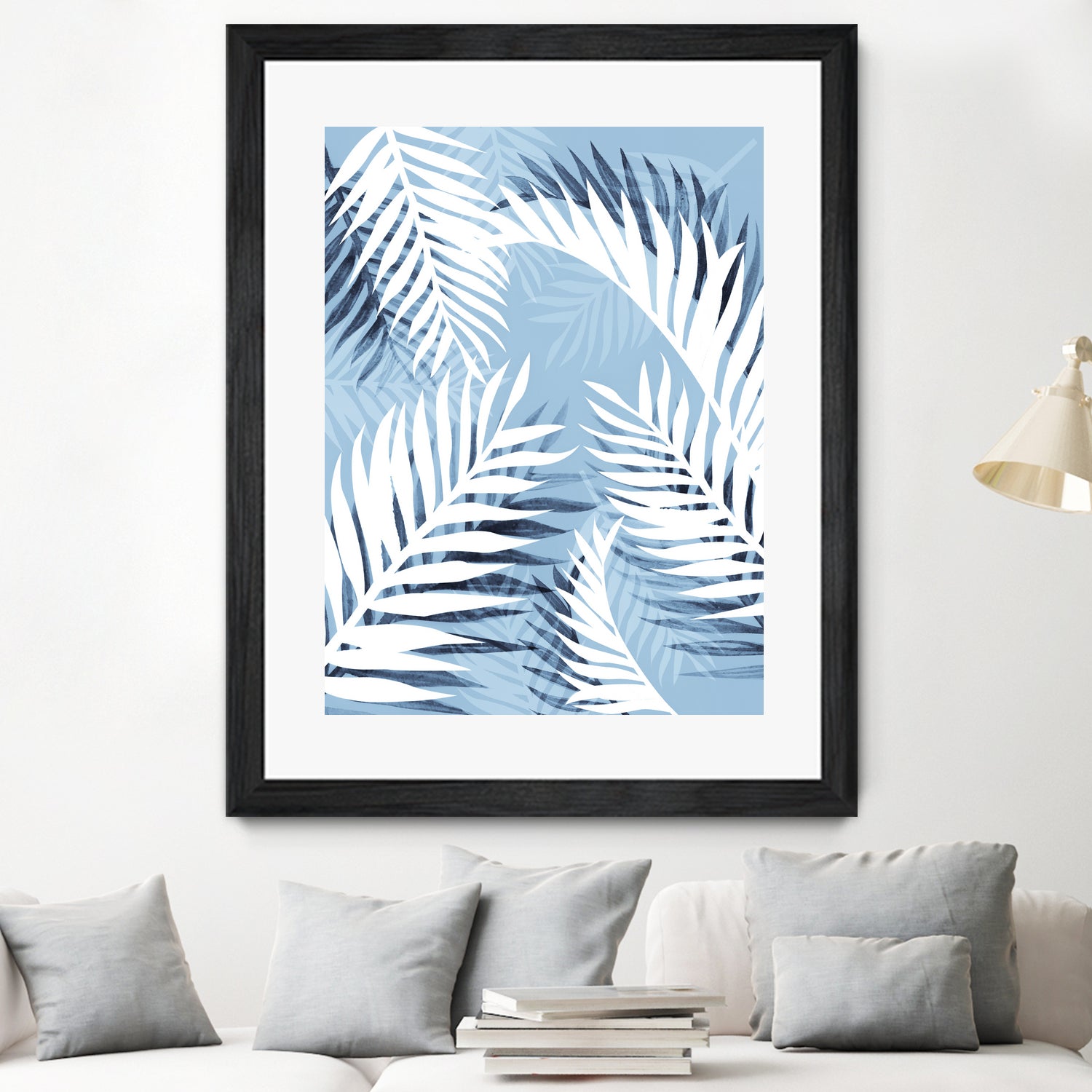 Tropical bliss - chambray blue by Gale Switzer on GIANT ART - blue digital drawing