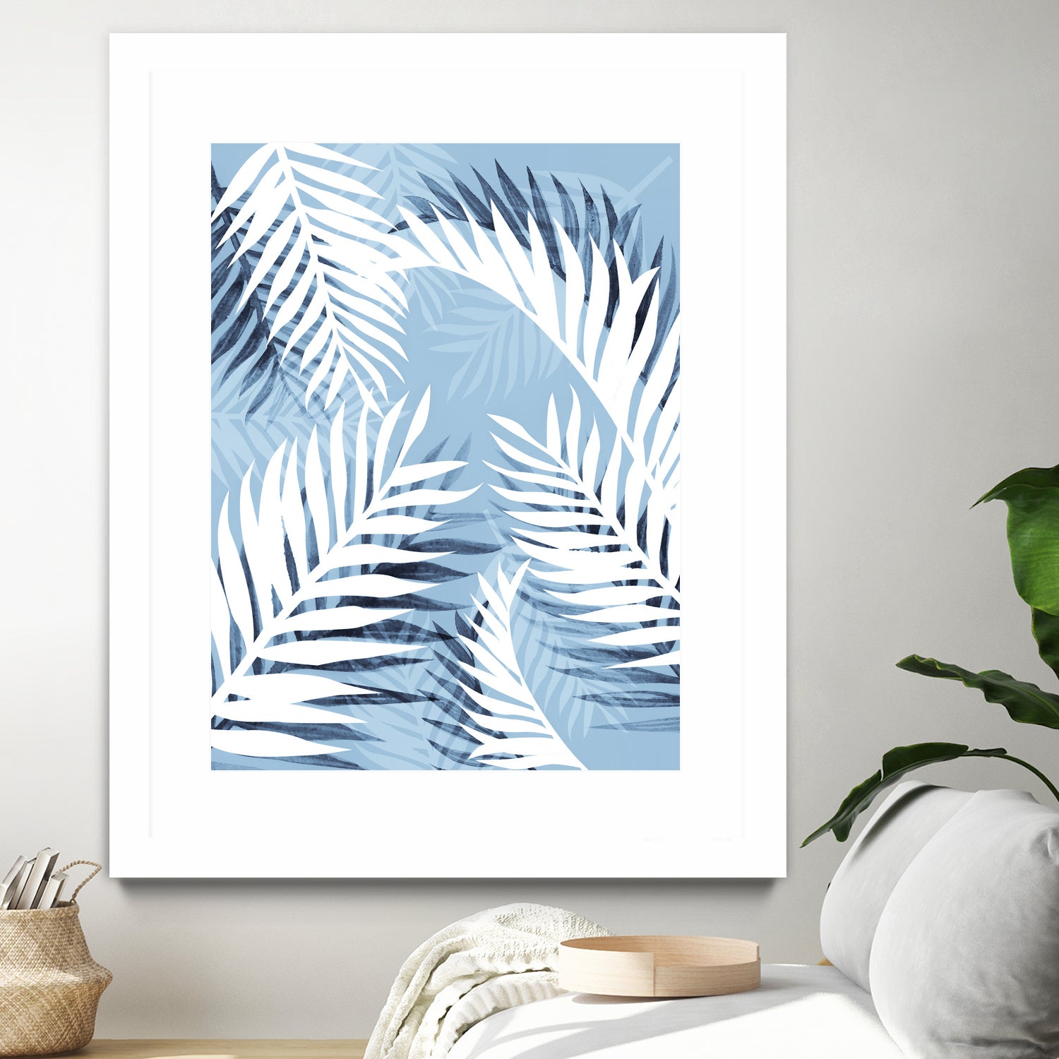 Tropical bliss - chambray blue by Gale Switzer on GIANT ART - blue digital drawing