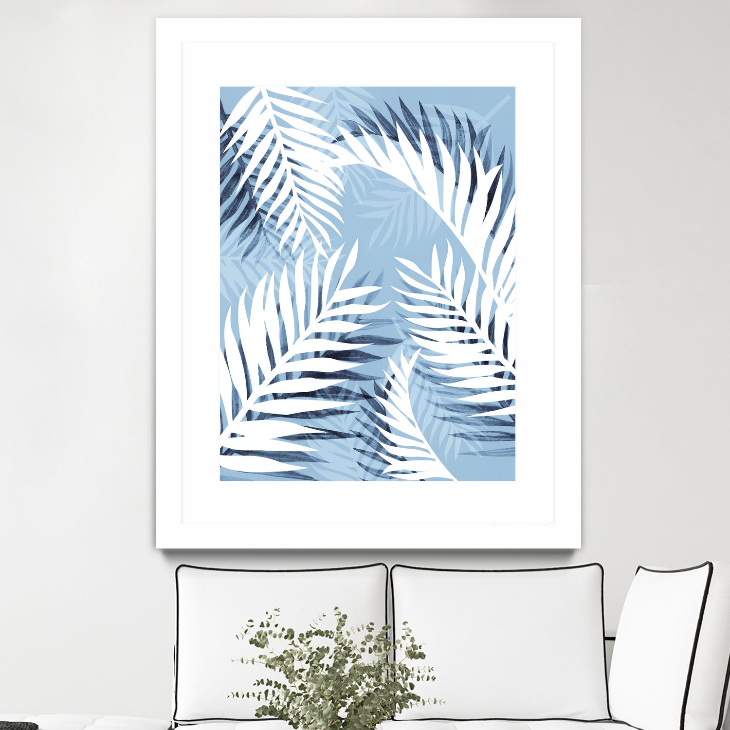 Tropical bliss - chambray blue by Gale Switzer on GIANT ART - blue digital drawing