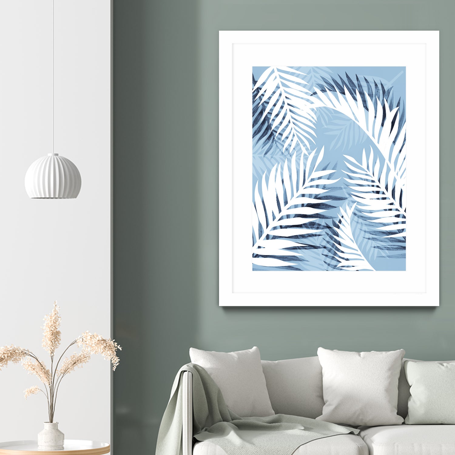 Tropical bliss - chambray blue by Gale Switzer on GIANT ART - blue digital drawing