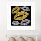 Luscious Lips In Gold And Silver by TheArtOf Vikki on GIANT ART - yellow digital painting