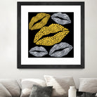 Luscious Lips In Gold And Silver by TheArtOf Vikki on GIANT ART - yellow digital painting