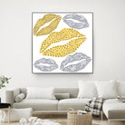 Luscious Lips In Gold And Silver by TheArtOf Vikki on GIANT ART - yellow digital painting