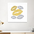 Luscious Lips In Gold And Silver by TheArtOf Vikki on GIANT ART - yellow digital painting