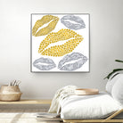 Luscious Lips In Gold And Silver by TheArtOf Vikki on GIANT ART - yellow digital painting