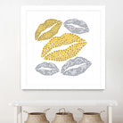 Luscious Lips In Gold And Silver by TheArtOf Vikki on GIANT ART - yellow digital painting