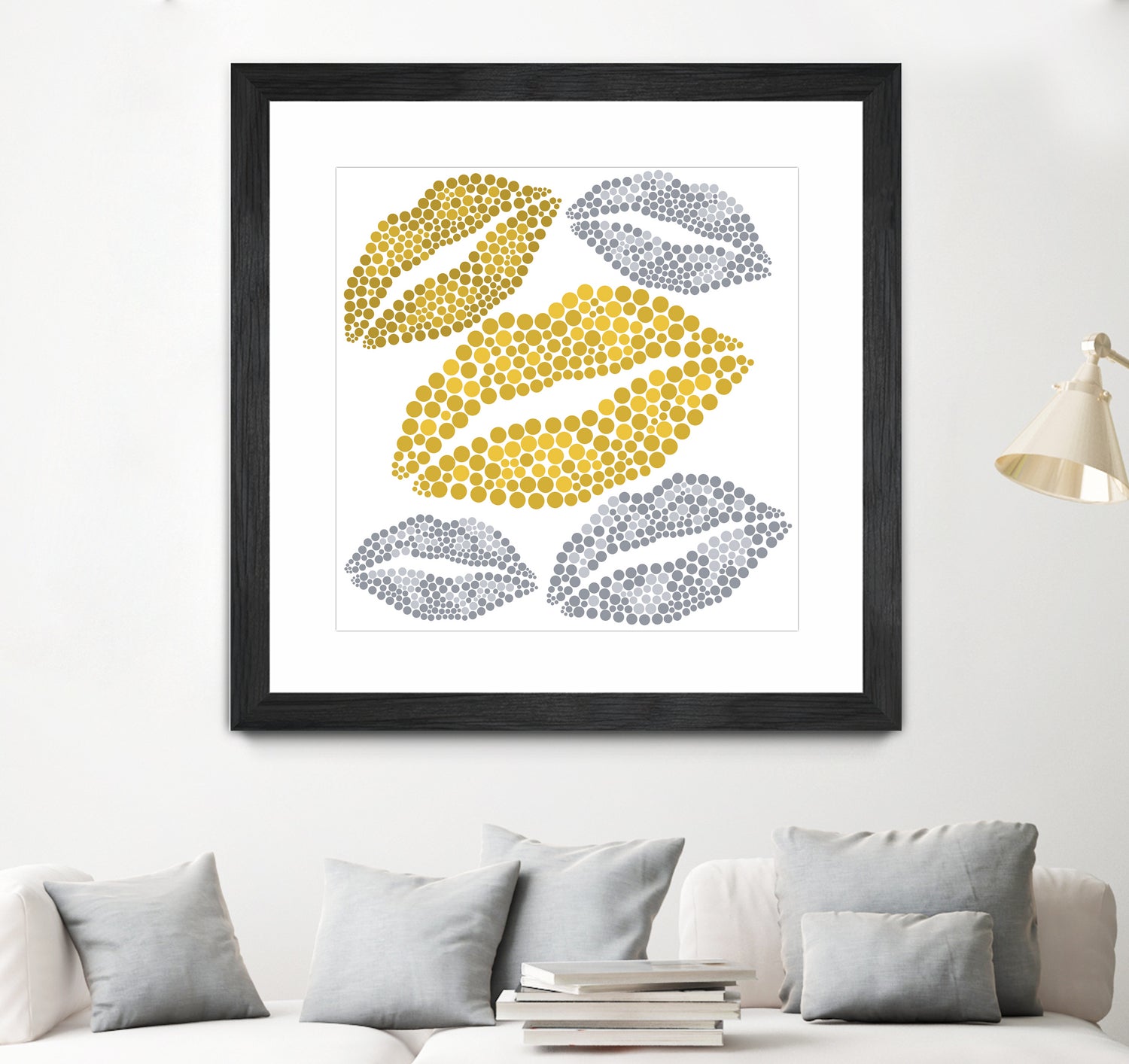 Luscious Lips In Gold And Silver by TheArtOf Vikki on GIANT ART - yellow digital painting