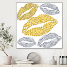 Luscious Lips In Gold And Silver by TheArtOf Vikki on GIANT ART - yellow digital painting