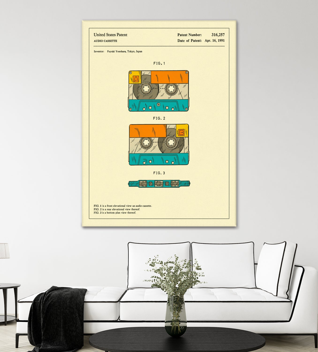 Cassette Patent - 1991 by Jazzberry Blue on GIANT ART - orange digital drawing