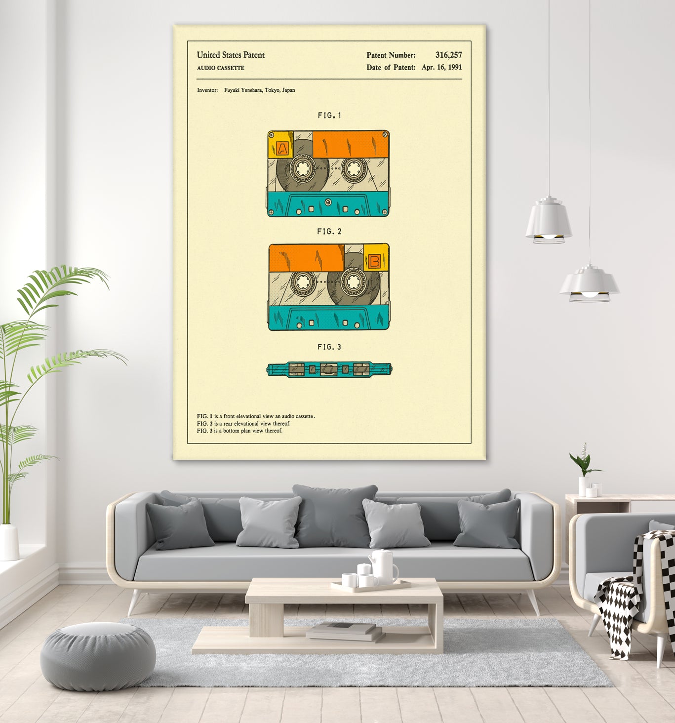 Cassette Patent - 1991 by Jazzberry Blue on GIANT ART - orange digital drawing