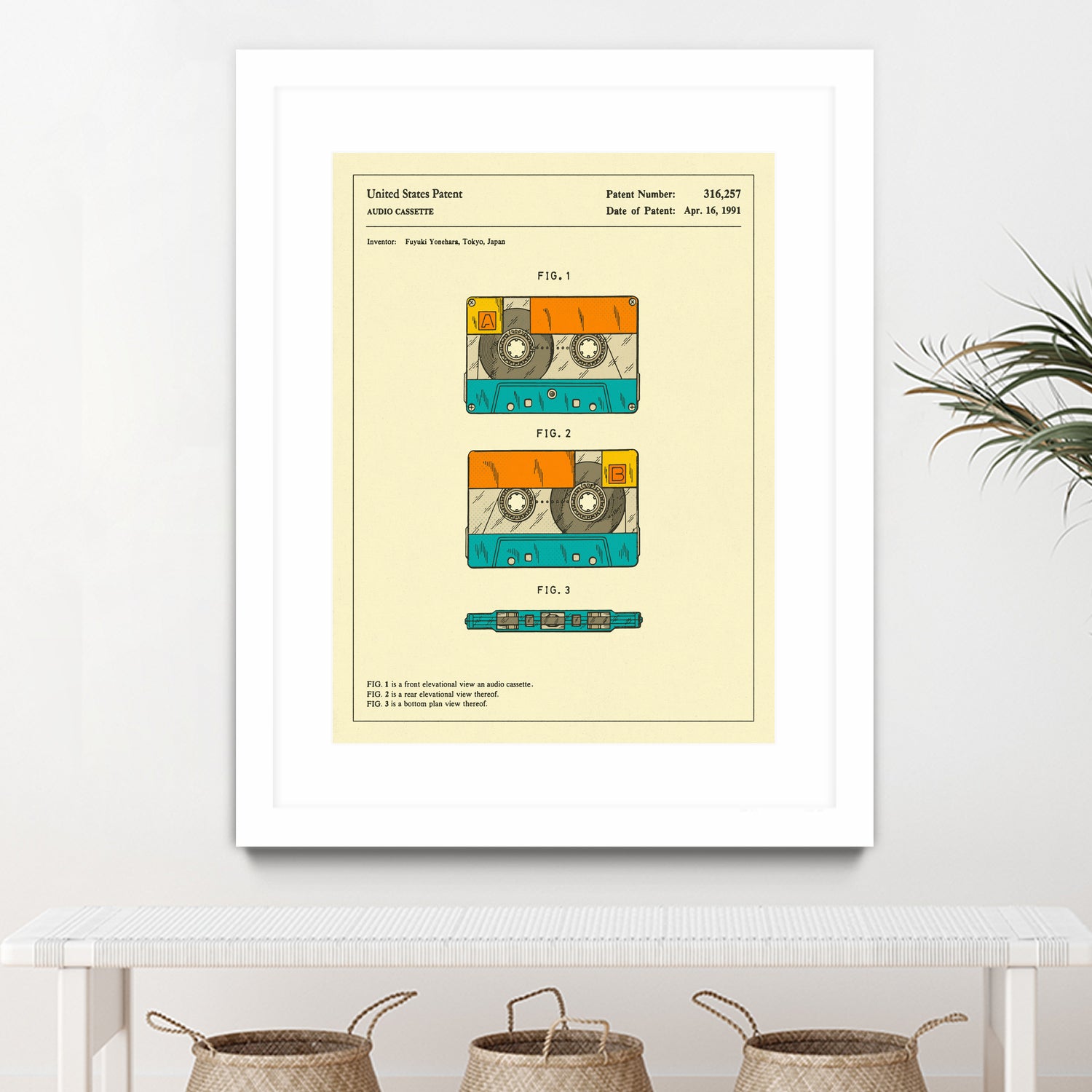 Cassette Patent - 1991 by Jazzberry Blue on GIANT ART - orange digital drawing