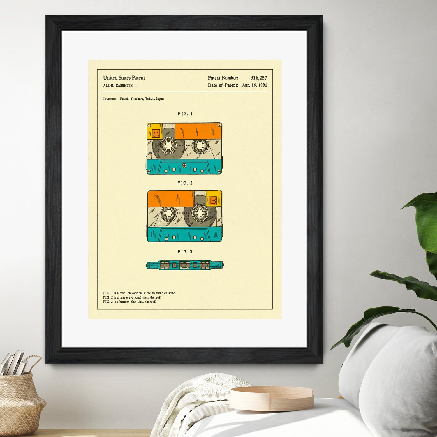 Cassette Patent - 1991 by Jazzberry Blue on GIANT ART - orange digital drawing