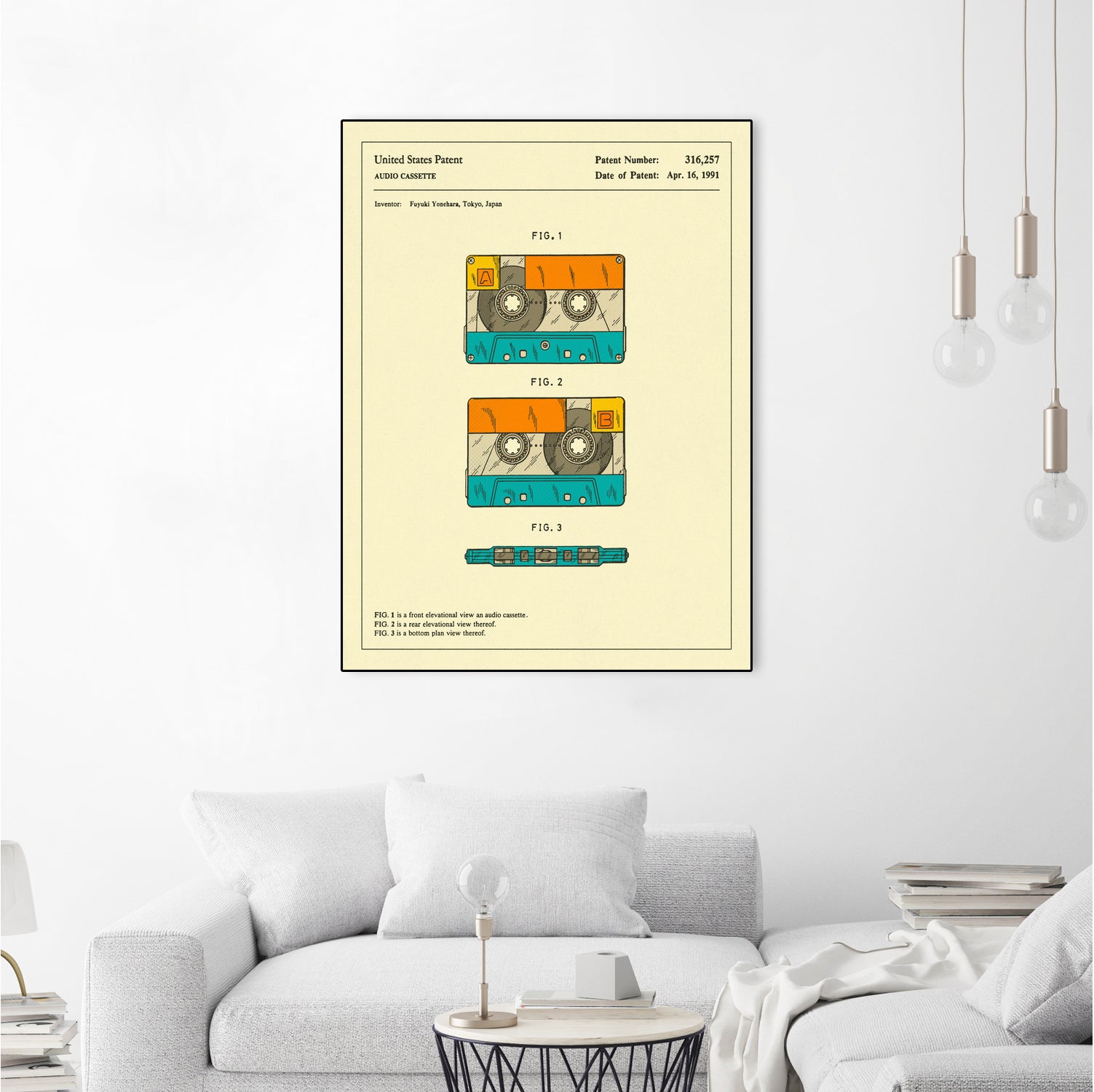 Cassette Patent - 1991 by Jazzberry Blue on GIANT ART - orange digital drawing