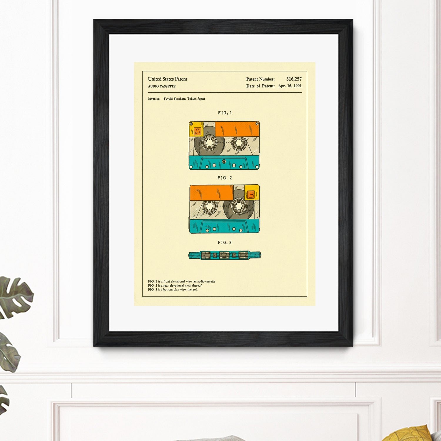 Cassette Patent - 1991 by Jazzberry Blue on GIANT ART - orange digital drawing