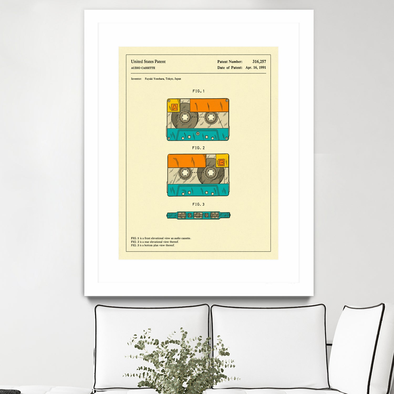 Cassette Patent - 1991 by Jazzberry Blue on GIANT ART - orange digital drawing