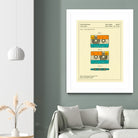 Cassette Patent - 1991 by Jazzberry Blue on GIANT ART - orange digital drawing