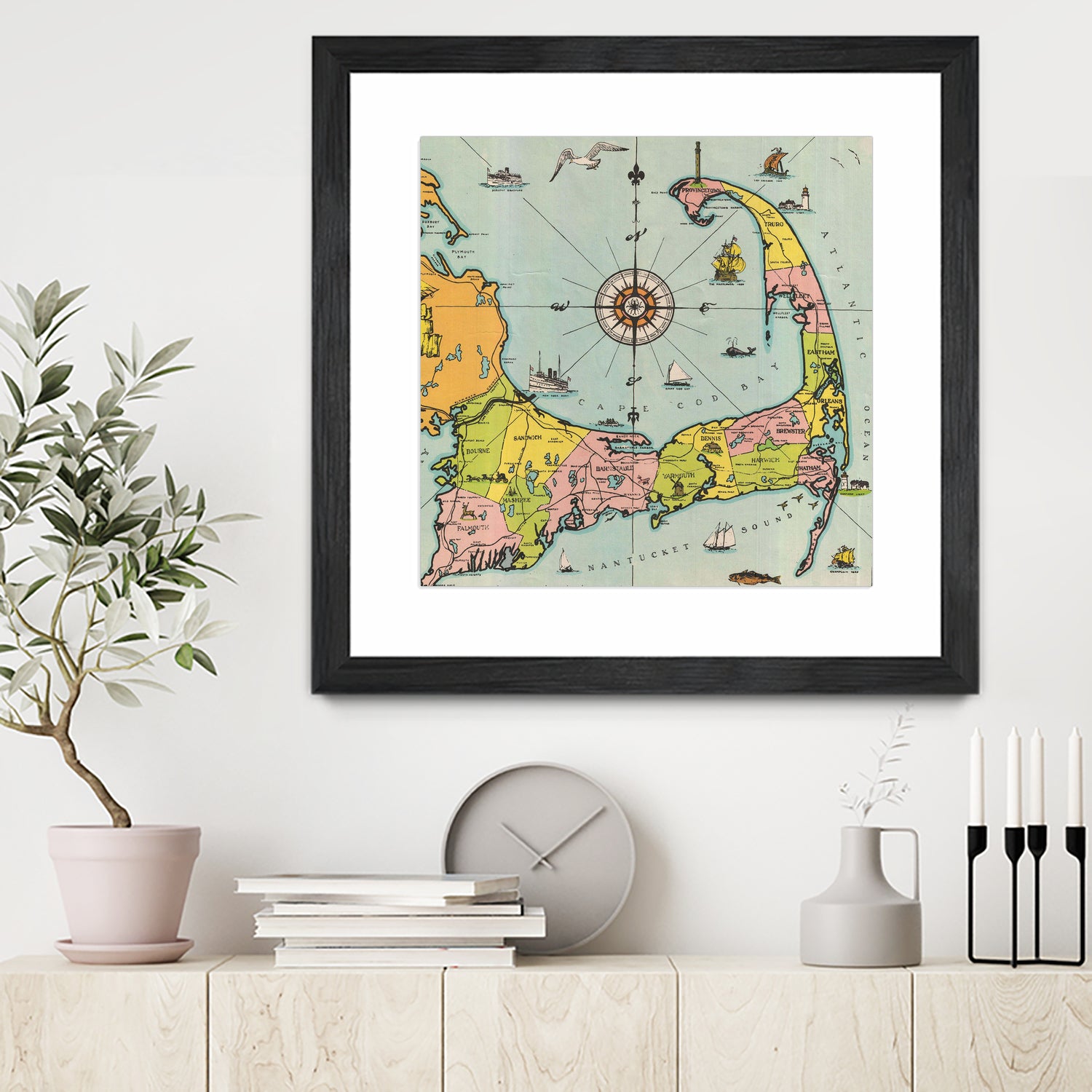 Vintage Map of Cape Cod by Adam Shaw on GIANT ART - white photo illustration