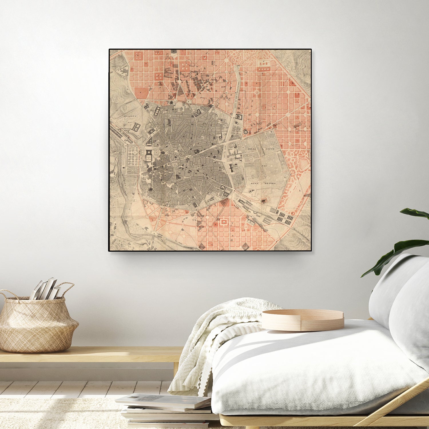 Vintage Map of Madrid Spain (1861) by Adam Shaw on GIANT ART - white photo illustration