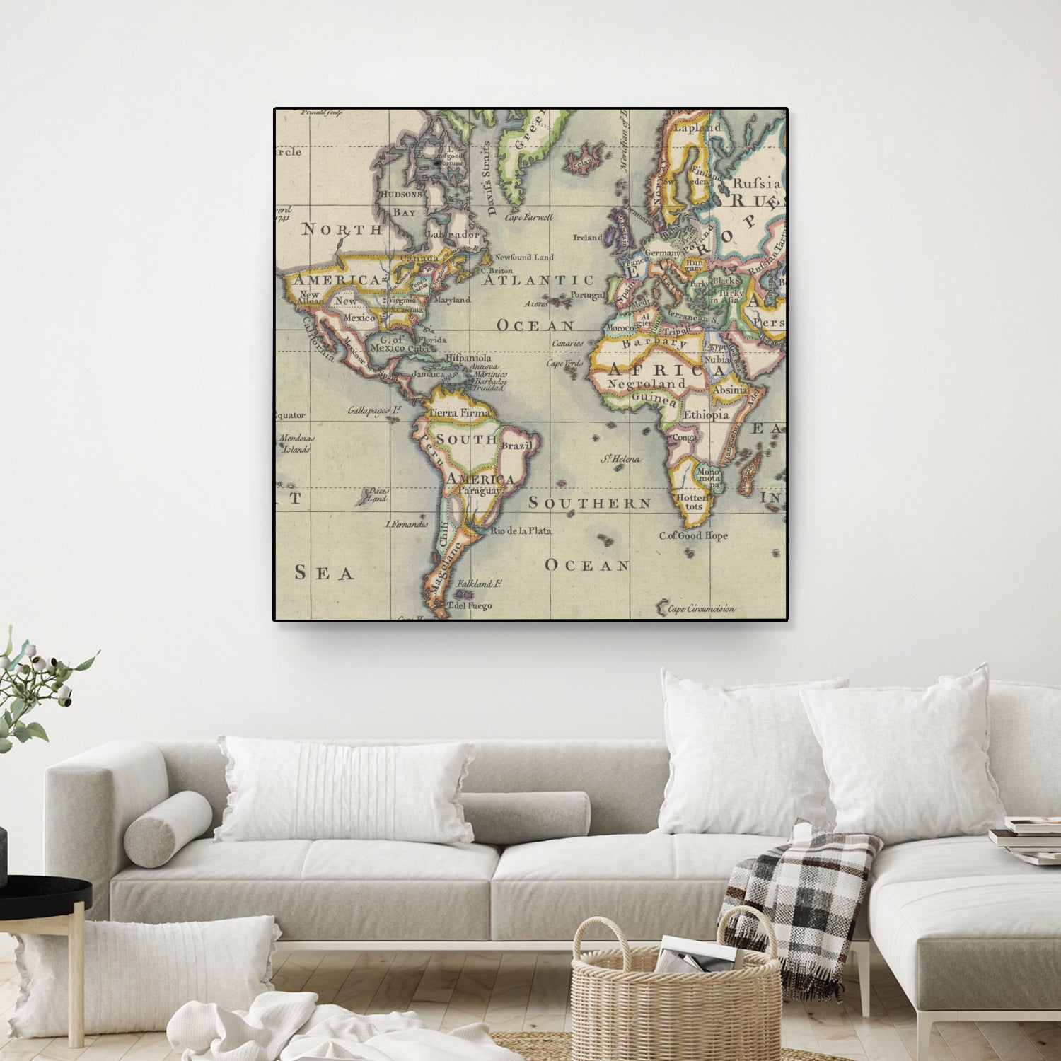 Vintage Map of The World (1766) by Adam Shaw on GIANT ART - white photo illustration