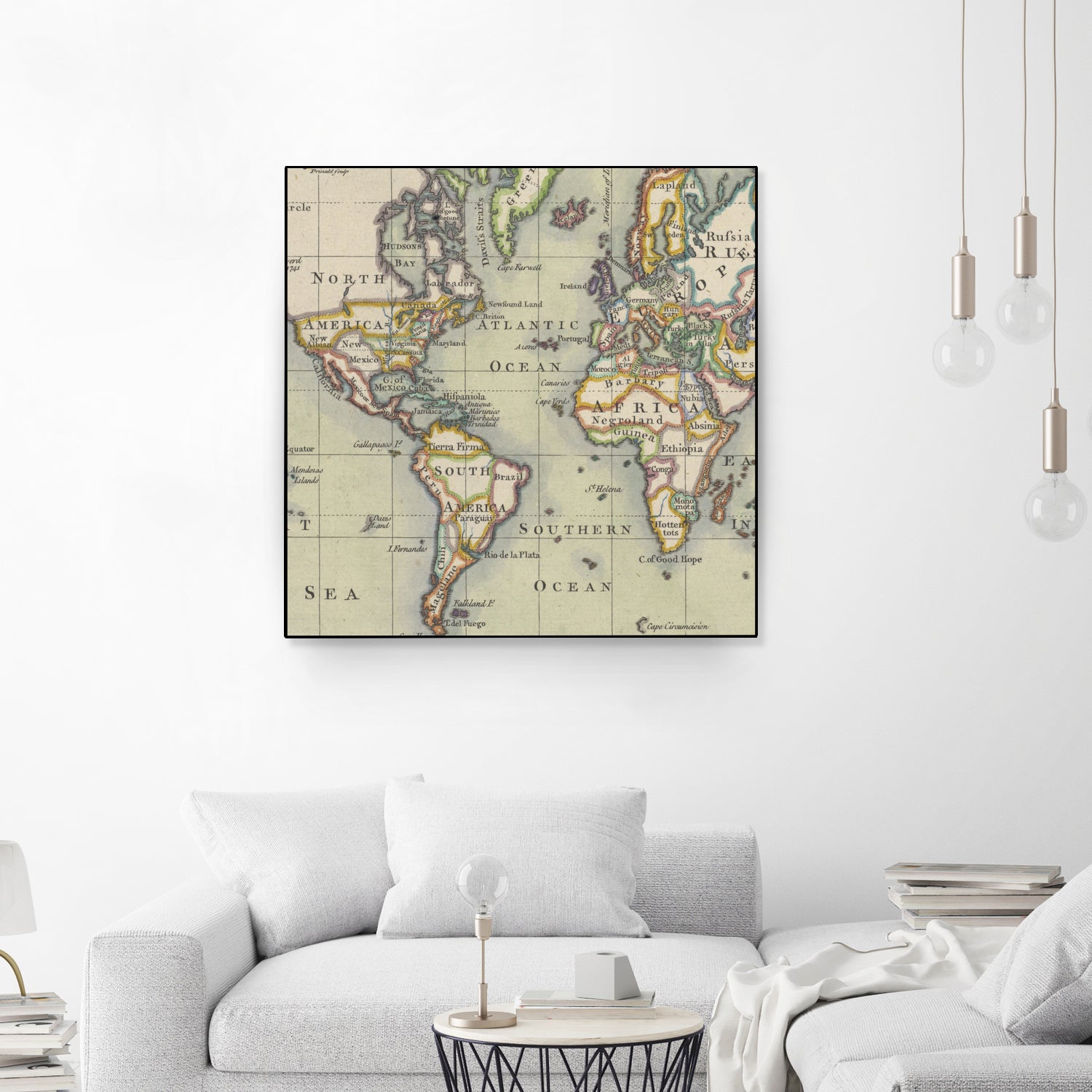 Vintage Map of The World (1766) by Adam Shaw on GIANT ART - white photo illustration