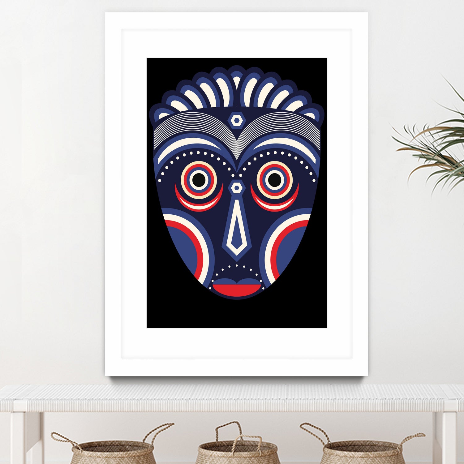 Lulua Ethnic Tribal Mask by TM Selvam on GIANT ART - white digital painting