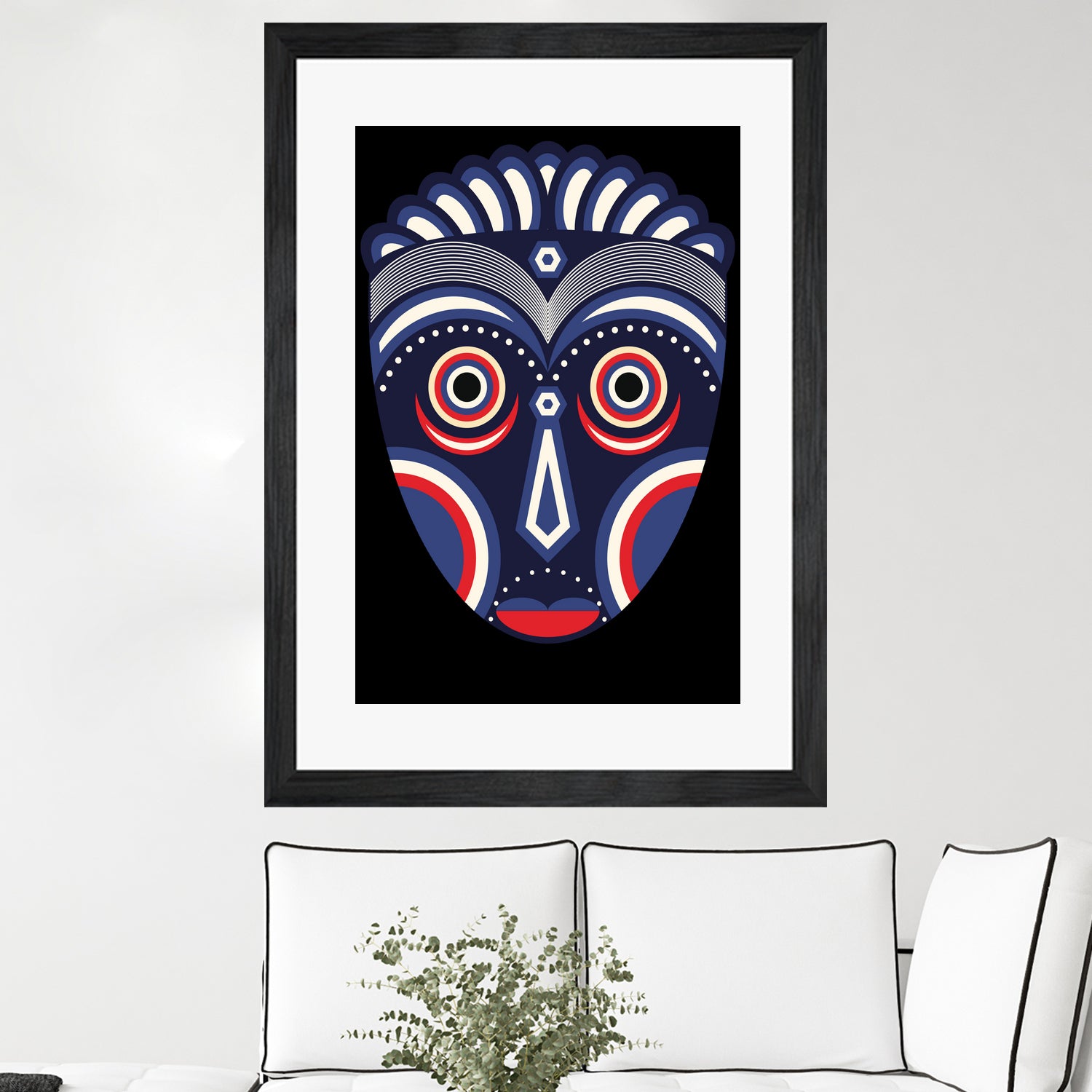 Lulua Ethnic Tribal Mask by TM Selvam on GIANT ART - white digital painting